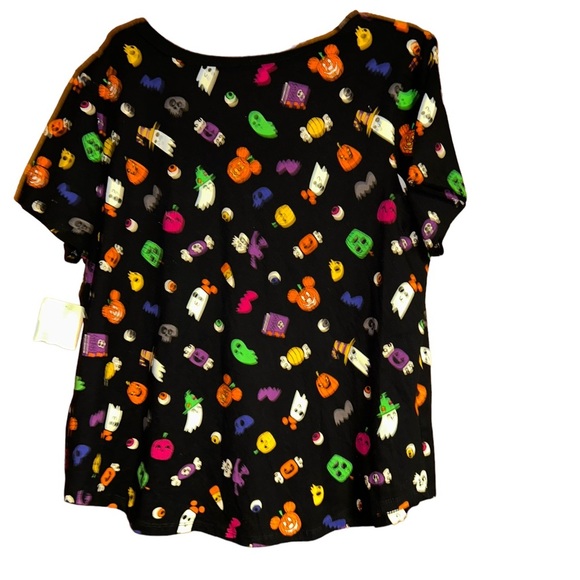 New Disney Mickey Mouse Jack-o'-Lantern Halloween Top for Women size XL - Picture 3 of 4